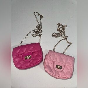 Little girls Quilted Pink and Light Pink Chain Bags